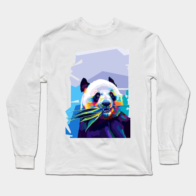 Panda Wpap Art Long Sleeve T-Shirt by SiksisArt